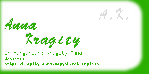 anna kragity business card